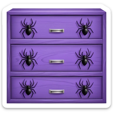 purple spider webs on an open drawer sticker