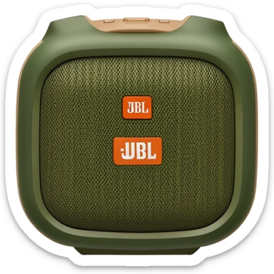 JBL Clip 4 portable speaker in camouflage pattern, simple iOS emoji style sticker