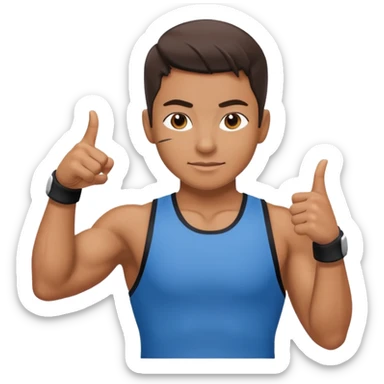 Gym trainer pointing at the camera sticker
