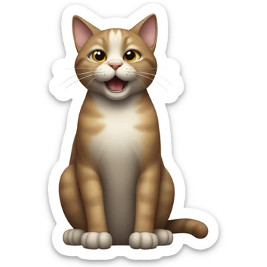 A cat flipping off somebody sticker