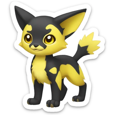 Cute cool black yellow animal hybrid Fakemon full body sticker