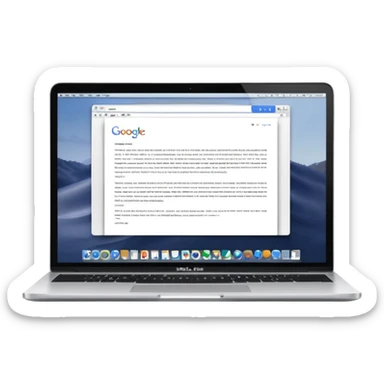 Mac laptop with a typed up google doc open on the screen  sticker