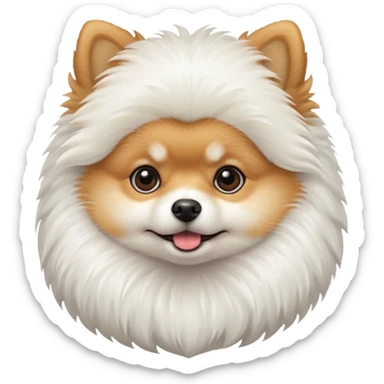 Pomeranian white sticker