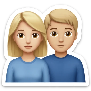 Amour à distance fille blonde et garçon châtain tous les deux clair de peau  sticker