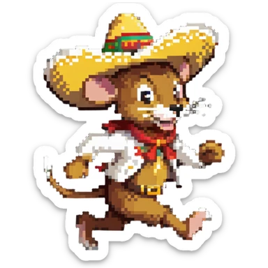 Speedy Gonzales mouse in sombrero running fast sticker