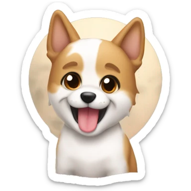 Un perrito sacando la lengüita bien Kawaii sticker