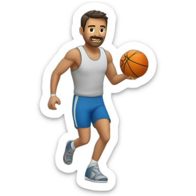 Hombre haciendo deporte con pesas sticker