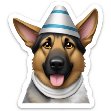 German Shepherd Dog in a kippa and tallit sticker