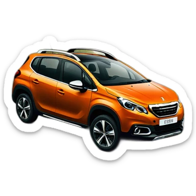 Orange Peugeot 2008 sticker