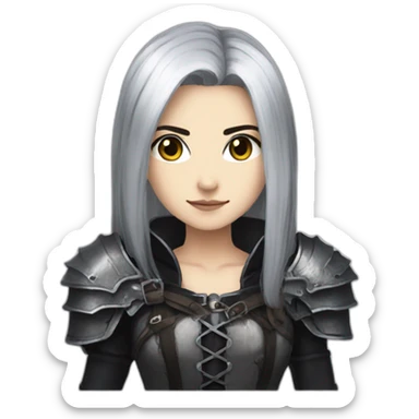 goth,girl,ash color hair,sexy,dark-souls sticker