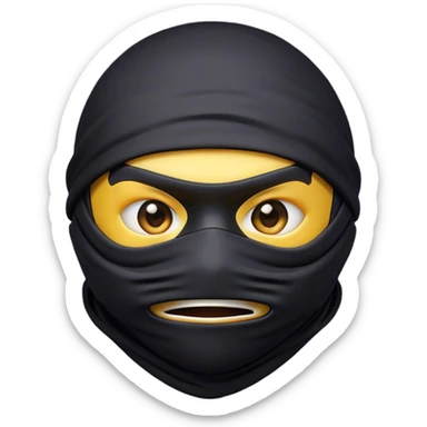 Clash of Clans aesthetic Comical Ninja Portrait Emoji, Head tilted dramatically with an exaggerated, fun expression and wide, comically expressive eyes peeking from a partially lifted mask, featuring a lean, agile form with playful stealth and natural skin tone, Simplified yet humorously expressive features, highly detailed, glowing with a slightly sassy shadowy glow, high shine, dramatic yet playful, stylized with an air of cheeky ninja mischief, soft glowing outline, capturing the essence of a meme-worthy ninja who blends humor with stealth into viral fame! sticker