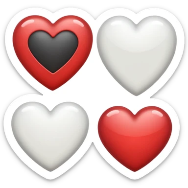 Hearts white one sticker