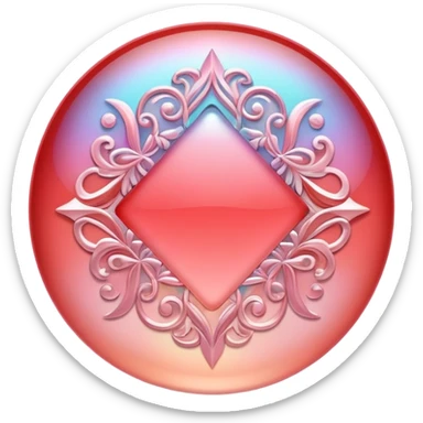 Iridescent pastel red formal elegant sophisticated cultured neat pretty beautiful nifty app icon sticker