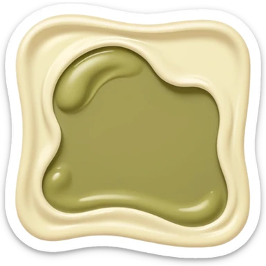 Pale olive cream swatch smear sticker