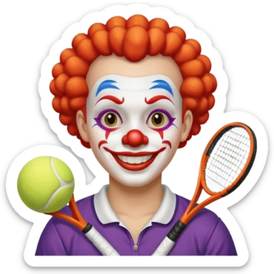 tennis player clown sticker