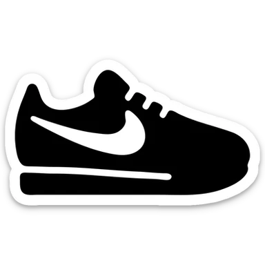 Nike Cortez sneakers, with a minimalist design sticker