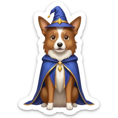 Dog with wizard cape  sticker