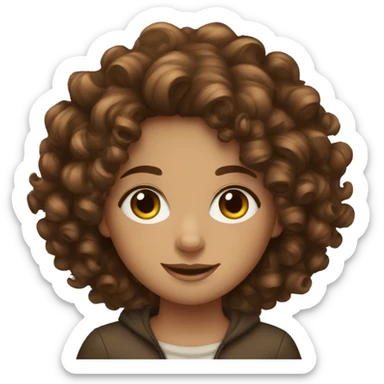 Brown curly hair girl Jewish sticker