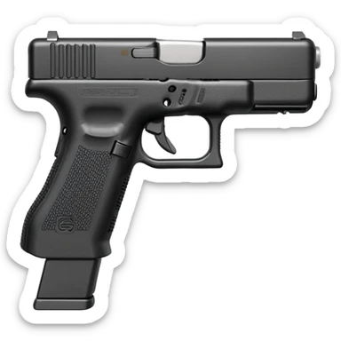A Glock 9 (often referring to the Glock 19 or Glock 17, both chambered in 9mm) is a semi-automatic pistol known for its reliability, durability, and widespread use by law enforcement, military, and civilians. It has a sleek, modern design with a polymer frame and is lightweight yet powerful. sticker