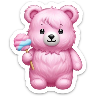Bear-shaped cotton candy, cute animal cotton candy sticker