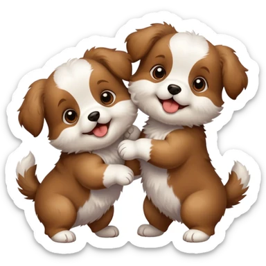Two puppy best friends super super cute and excited sticker