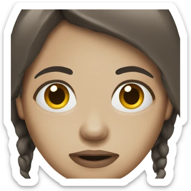 Woman zombie with straight dark brown hair sticker