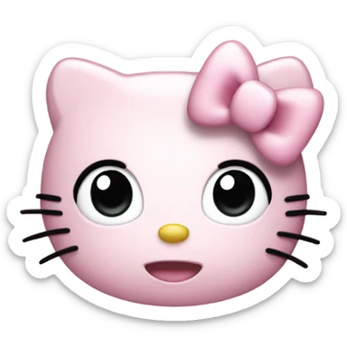 Light pink hello kitty with lashes sticker