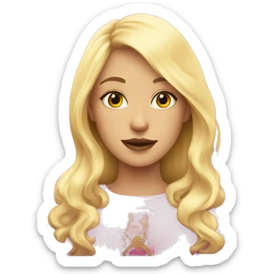 Blonde girl with pink tarot cards sticker