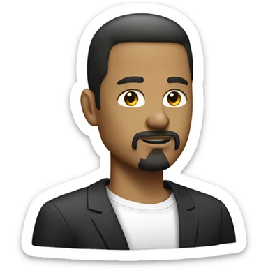 Slick back white person with goatee sticker