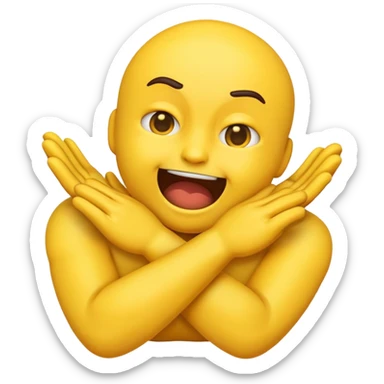 Emoji strangling itself with hands yellow sticker