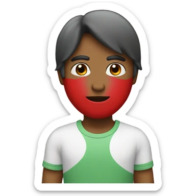 Half-Red-Half-Geen-Heart sticker