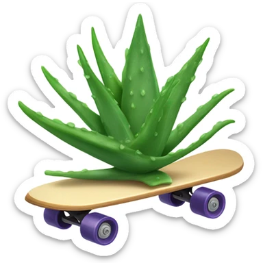 Aloe Vera riding a skateboard sticker