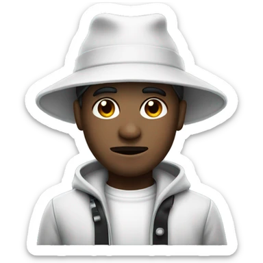 Robber wearing hat and black and white outfit portrait sticker