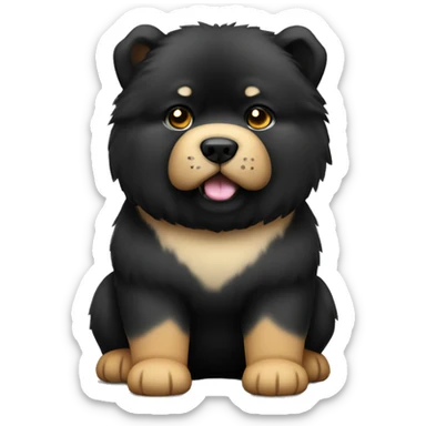 Army black chow-chow with cheese sticker