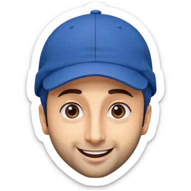 generate a pretty bratz emoji of ranbir kapoor wearing a blue cap sticker
