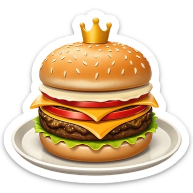 Cheese Burger and fries meal tray, 1950s style sticker