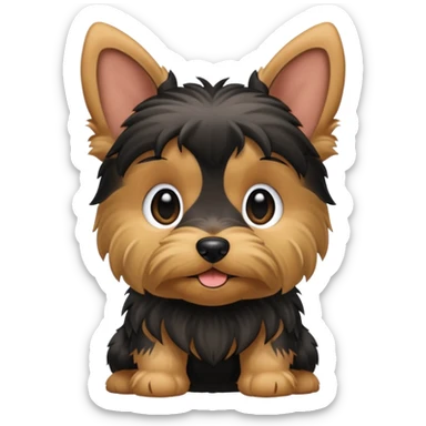 Floppy eared Yorkie puppy sticker