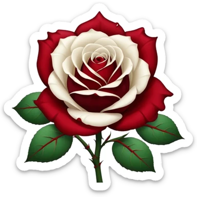 white rose stained in blood sticker