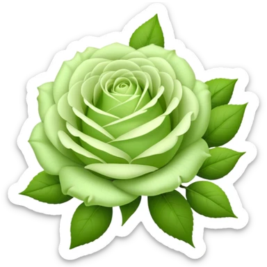 big bouquet Soft Green Tea Rose flower and bud, luxuriant, leaf, bud sticker