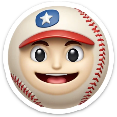 Cinematic Realistic Baseball Pop Culture Emoji, showcasing an action-packed scene of America's favorite pastime rendered with lifelike textures and energetic, nostalgic lighting. sticker