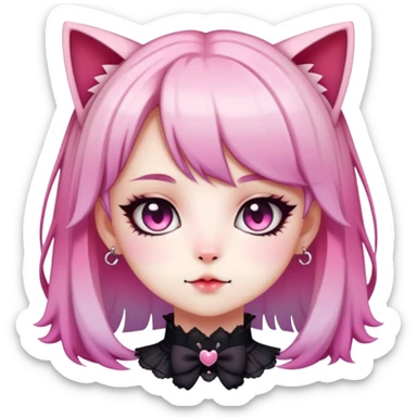 Gorgeous Edgy Kawaii Lolita Gradient Beautiful Anime Emo CatLady sticker