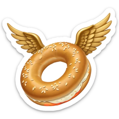 Havaya uçan kanatlı simit sticker