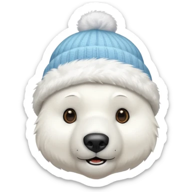 polar bar with beanie hat sticker