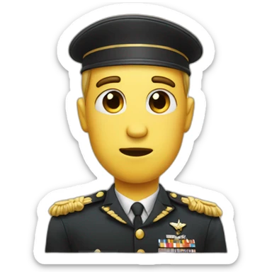 Saluting face emoji combined with the disappoint face emoji sticker