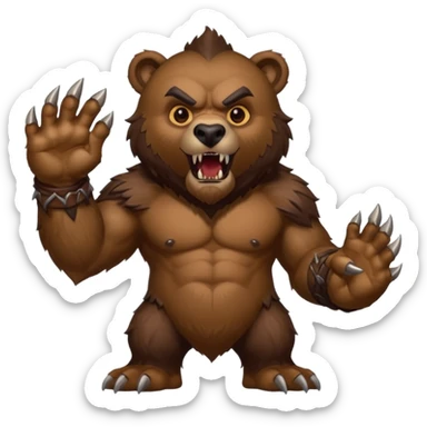 world of warcraft werebear with claws out sticker