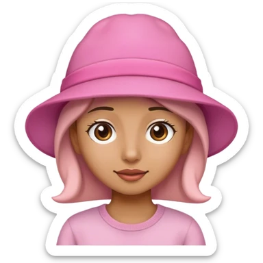Pink hat cute sticker