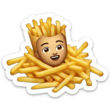 Singer laying in Frenchfries sticker