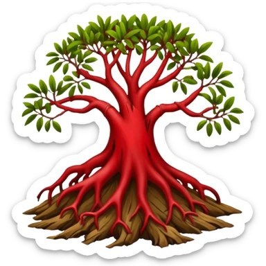 degraded or removed red mangrove and remnoved or cut roots sticker