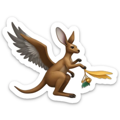 kangaroo with eagle wings ridden by george washington sticker