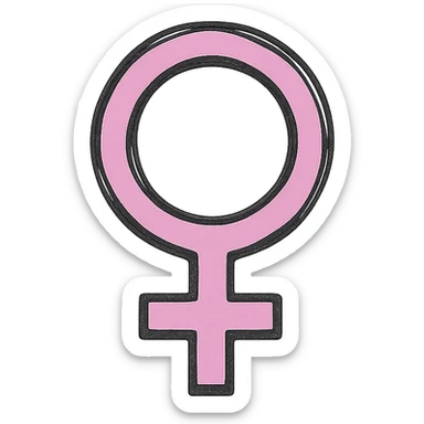 hand drawn outlined icon of a pink symbol, no fill, thick lines sticker